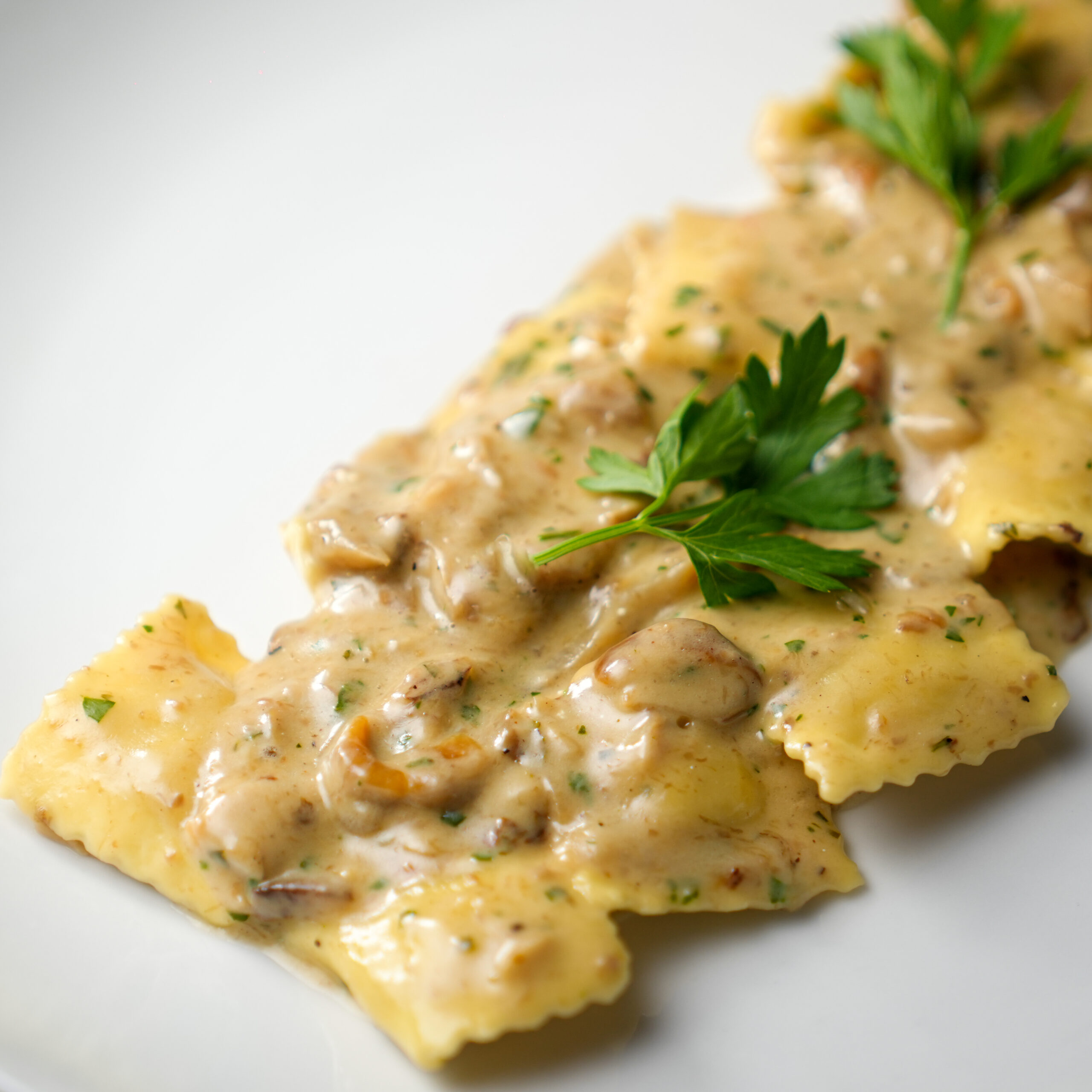 Ravioli al tartufo e funghi porcini